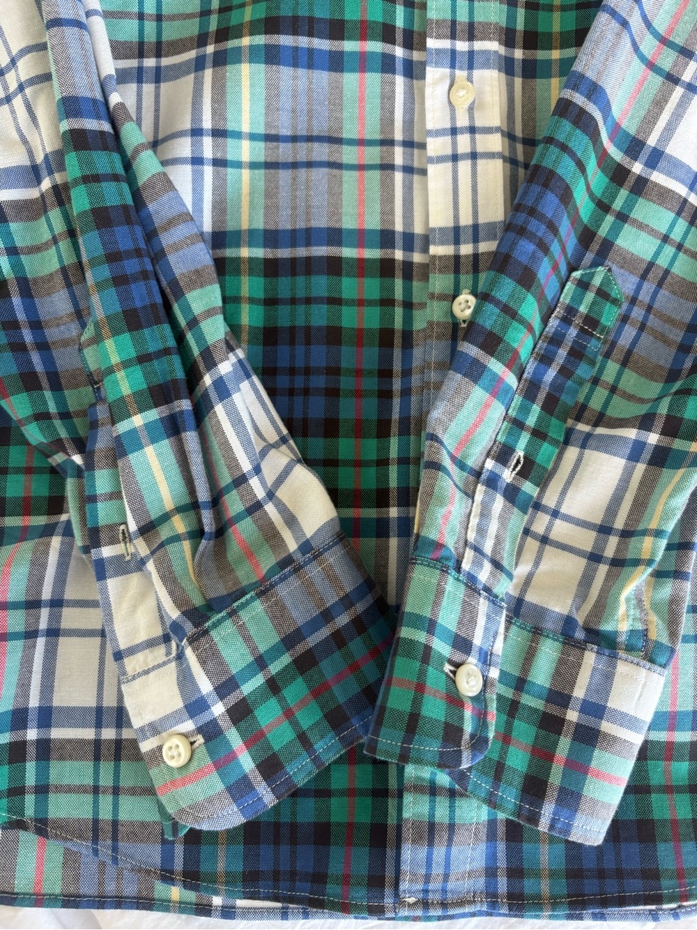 J.Crew Men's Broken-In Organic Cotton Oxford Shirt Plaid Size XL - Like New - Picture 5 of 10